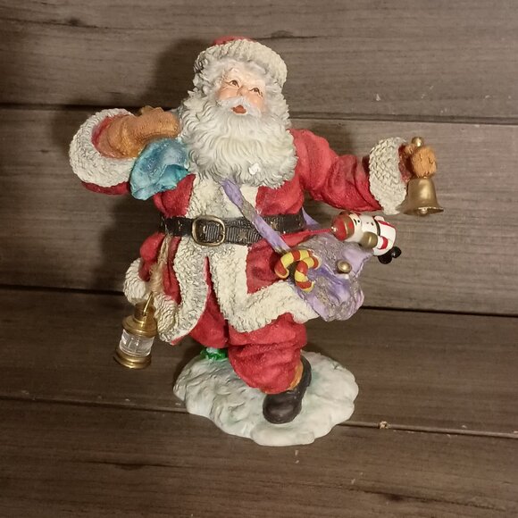 Department 56 In The Spirit Santa Claus Carrying Toy Bag Sculpture 8" Tall - Picture 1 of 13